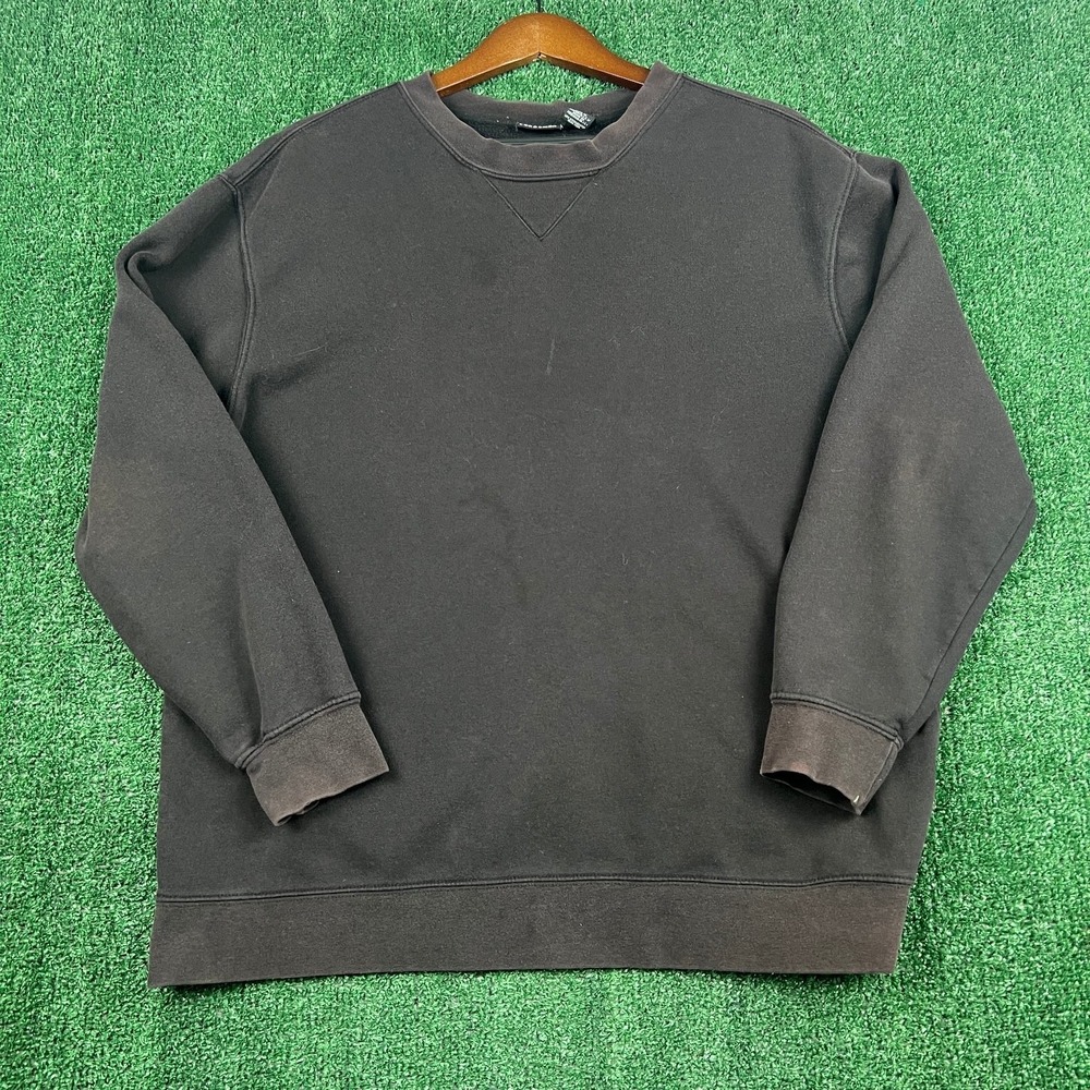 VTG Joe Boxer Sweatshirt Pullover Men's M Faded Black Fleece Cotton Blank 90s